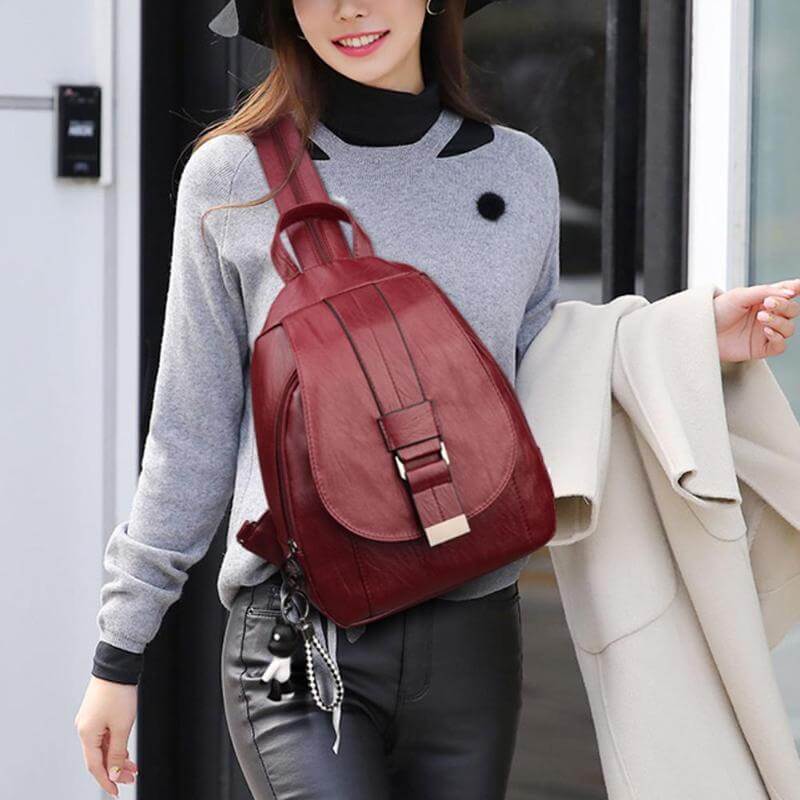 Women’s Fashion Backpack - Soft Faux Leather Material for Casual or Office Use