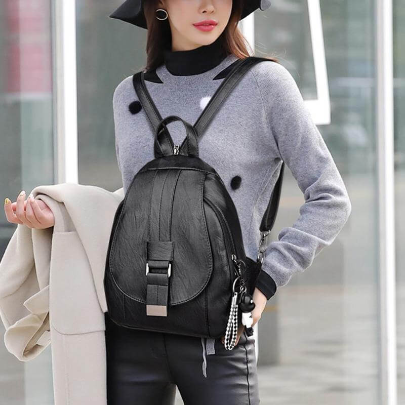 Women’s Fashion Backpack - Soft Faux Leather Material for Casual or Office Use