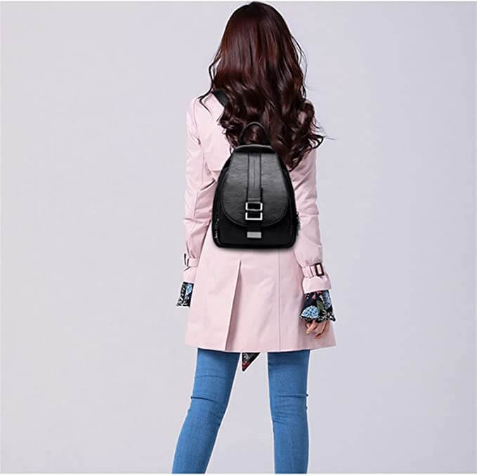 Women’s Fashion Backpack - Soft Faux Leather Material for Casual or Office Use