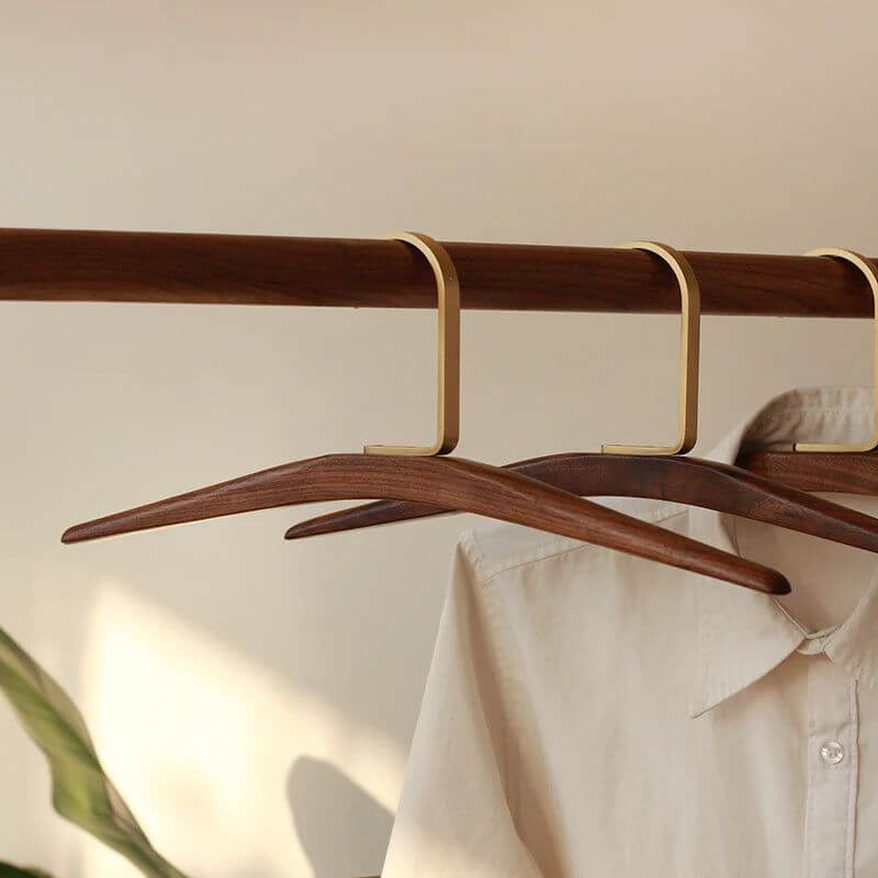 Wooden Hanger - High-Grade Walnut & Brass Finish for Luxury Closets