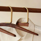 Wooden Hanger - High-Grade Walnut & Brass Finish for Luxury Closets