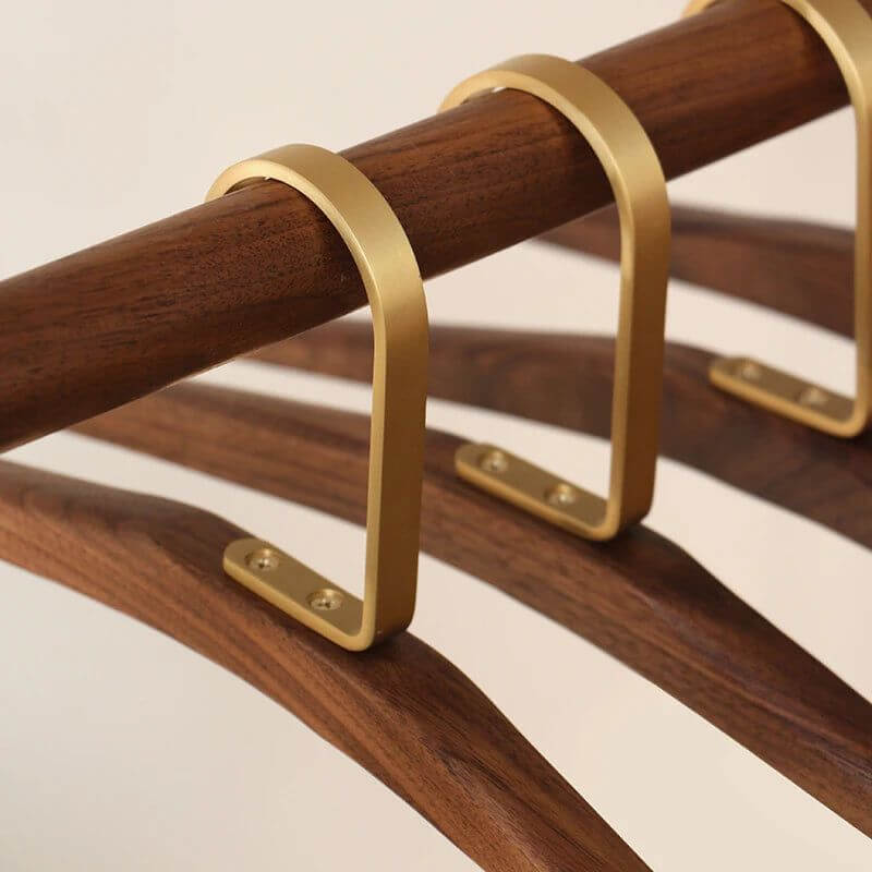 Wooden Hanger - High-Grade Walnut & Brass Finish for Luxury Closets