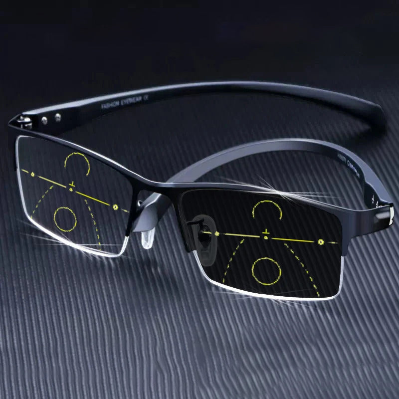 Titanium Progressive Reading Glasses – Intelligent Photosensitive Protection-Eye Glasses-Unique Casa-Unique Casa