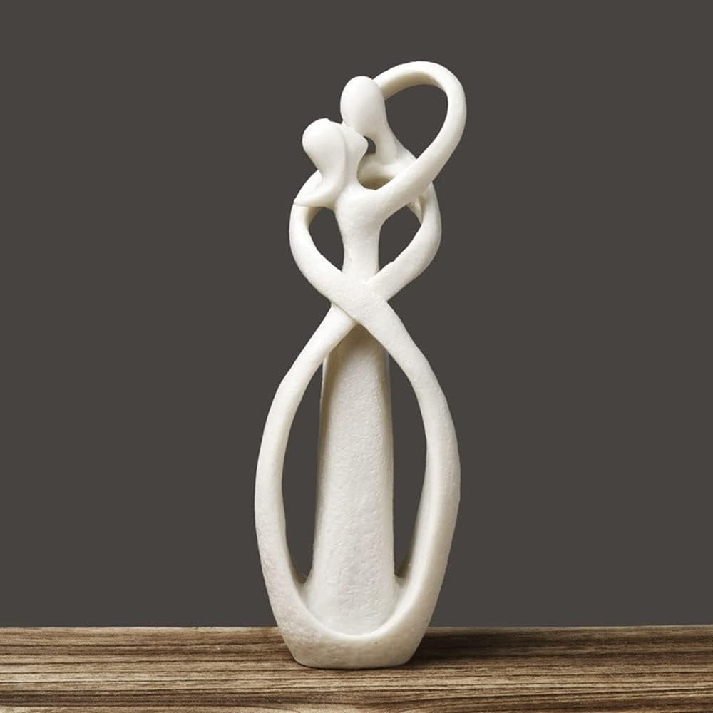 Abstract Love Figurine – Elegant Decorative Art Piece for Home Décor-Figurines-Unique Casa-White Sand-Unique Casa