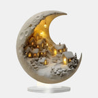 Acrylic Moonlight Village Wall Art Decor – Dreamy Home Accent for Any Room 0