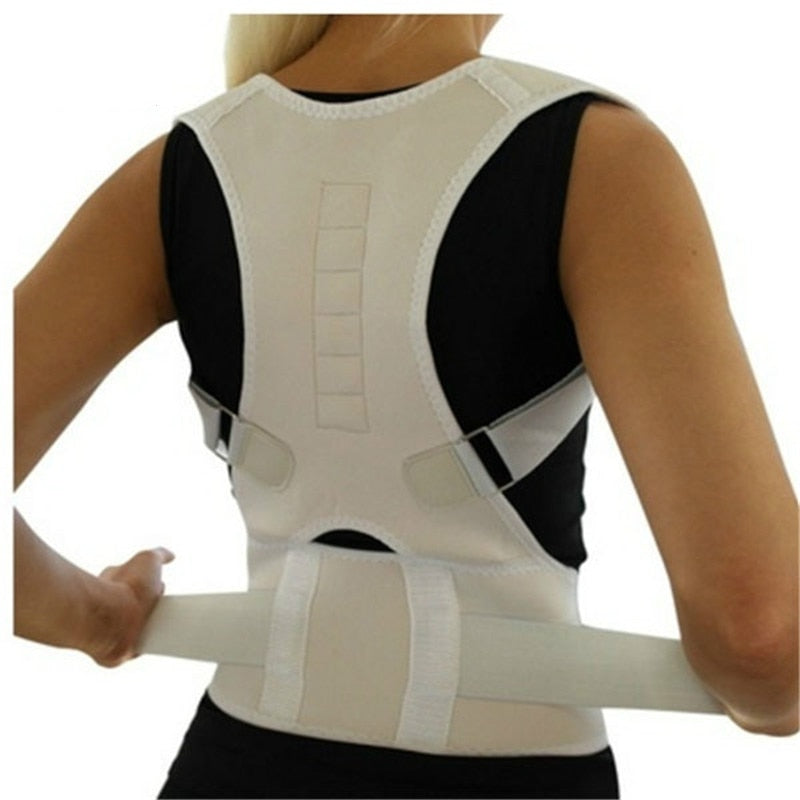 Adjustable Magnetic Posture Corrector For Back Support And Alignment-Gadgets-Unique Casa-White-S (60-75 cm)-Unique Casa