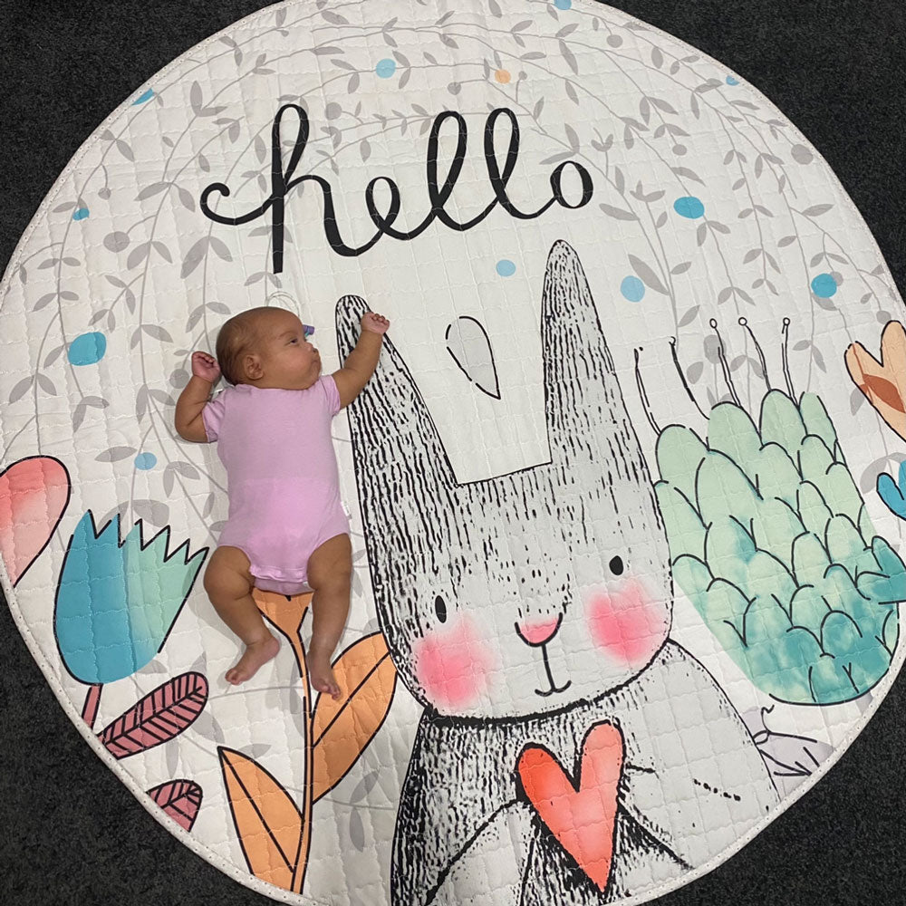 Adorable Bunny Baby Play Mat for Safe & Cozy Playtime-Play Mat-Unique Casa-Unique Casa