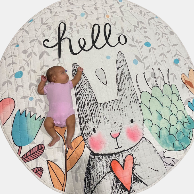 Adorable Bunny Baby Play Mat for Safe & Cozy Playtime-Play Mat-Unique Casa-Unique Casa
