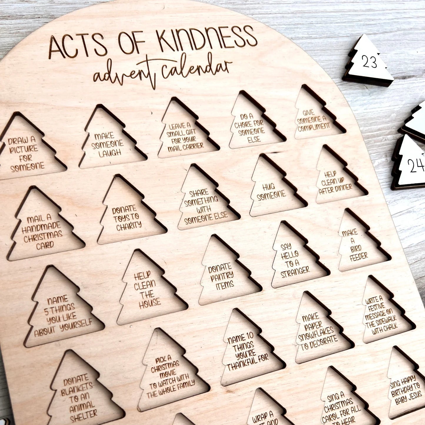 Advent Calendar – Wooden Christmas Countdown Calendar-Christmas Decorations-Unique Casa-Unique Casa