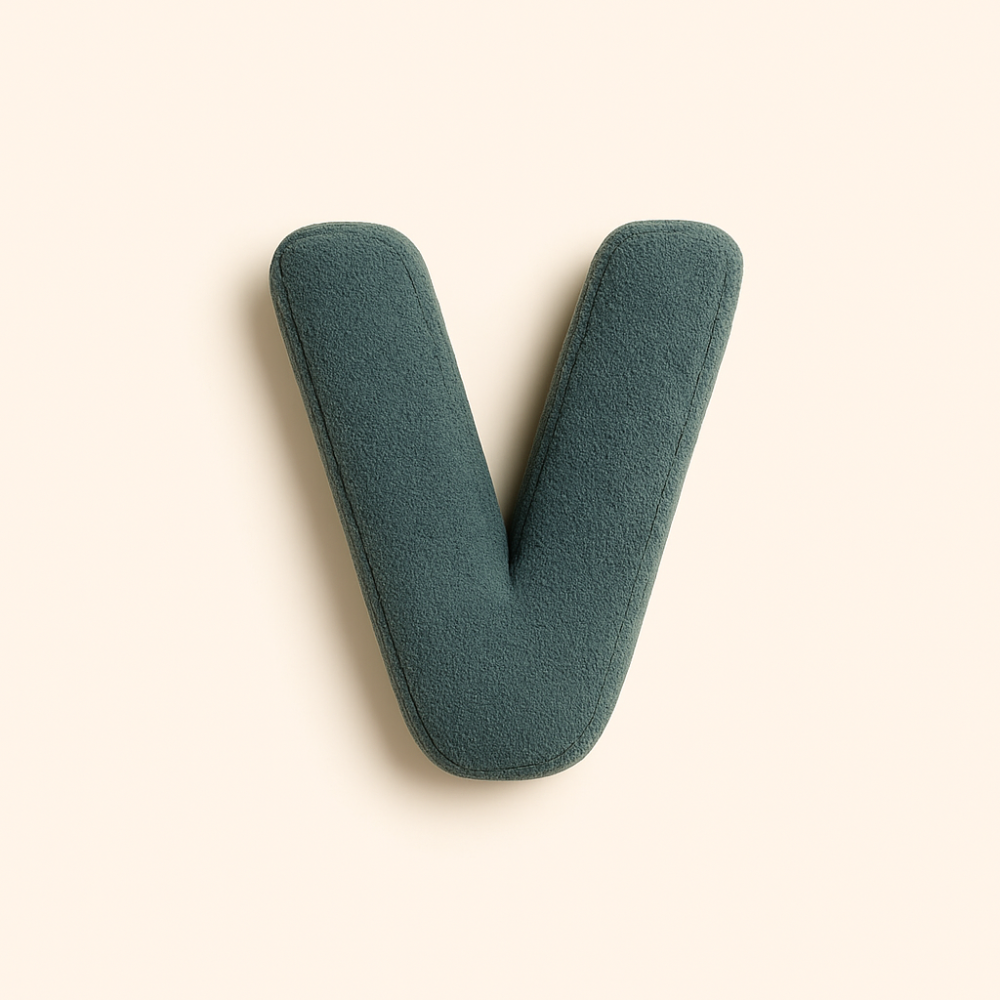 Alphabet Sofa Cushion – Elegant Letter Decorative Pillow for Home and Kids Room-Sofa Cushion-Unique Casa-V-Unique Casa