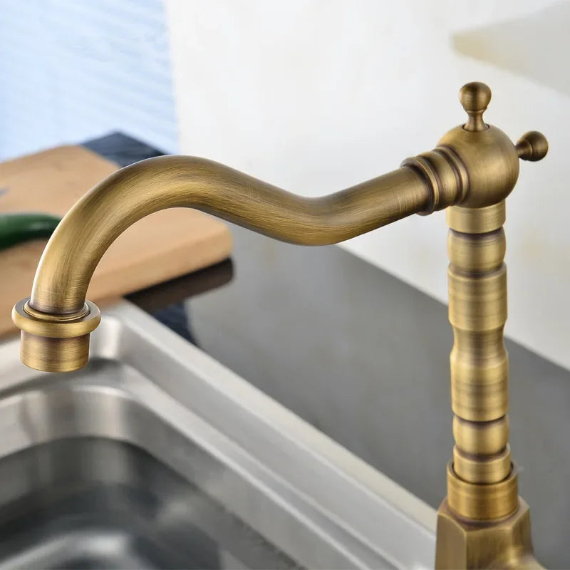 Antique Wash Tray with 360° Rotating Spout – Elegant Kitchen Sink Fixture 3