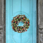 Artificial Christmas Wreath with Warm Lights – Festive Door Decor for Holidays 2