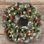 Artificial Christmas Wreath with Warm Lights – Festive Door Decor for Holidays 3