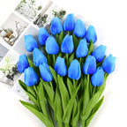 Artificial Tulip Bouquet for Home and Weddings – Lifelike Floral Decoration-Tulip Bouquet-Unique Casa-10 Pieces-Light Blue-Unique Casa