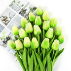Artificial Tulip Bouquet for Home and Weddings – Lifelike Floral Decoration-Tulip Bouquet-Unique Casa-10 Pieces-Light Green-Unique Casa