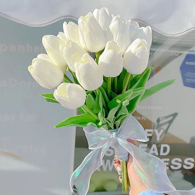 Artificial Tulip Bouquet for Home and Weddings – Lifelike Floral Decoration-Tulip Bouquet-Unique Casa-Unique Casa