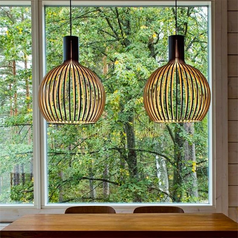 Artisanal Wooden Pendant Light – Unique Kitchen Pendant Lighting Fixture 2
