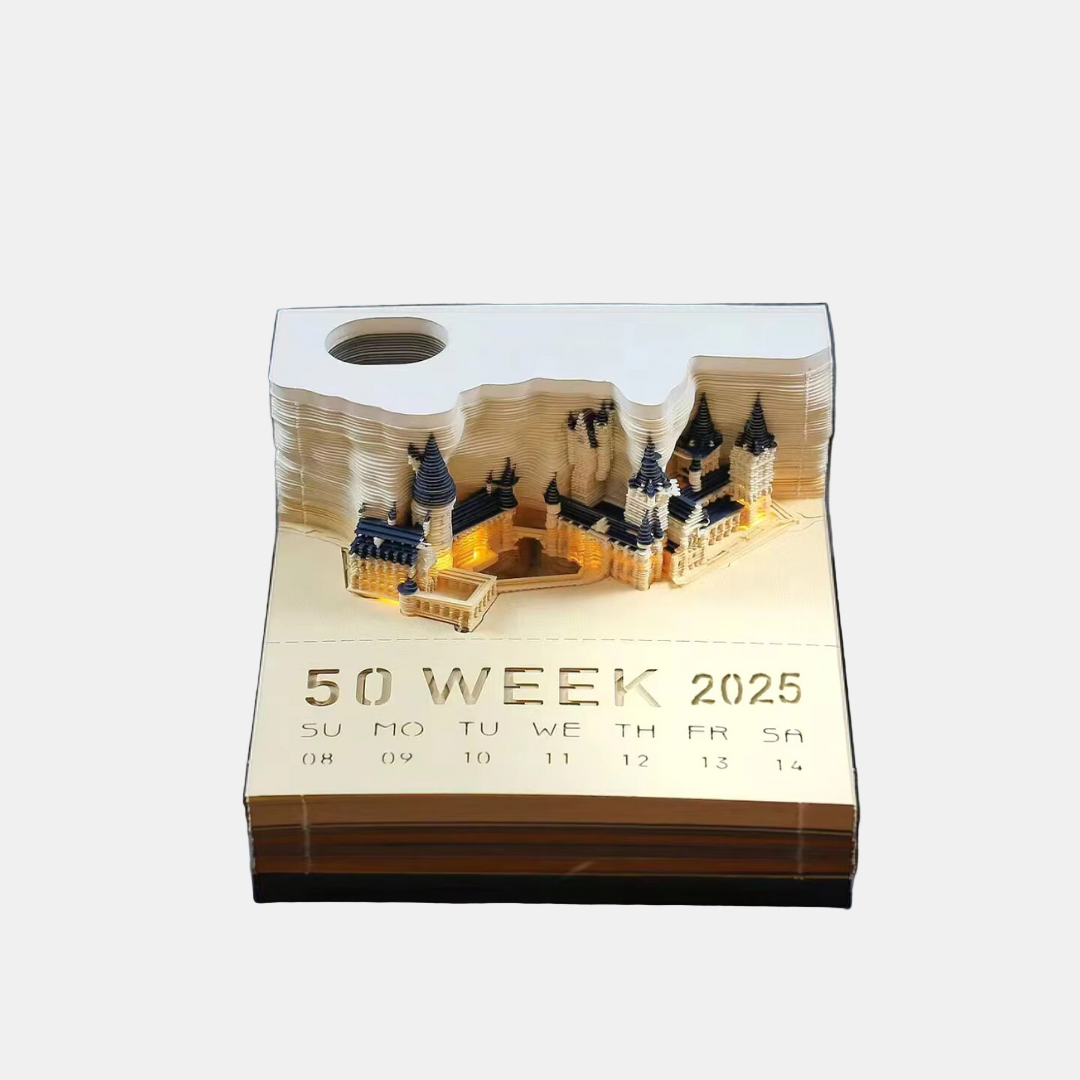 Artistic Blue Castle Notepad – Eco-Friendly Creative Writing Pad for Home 0