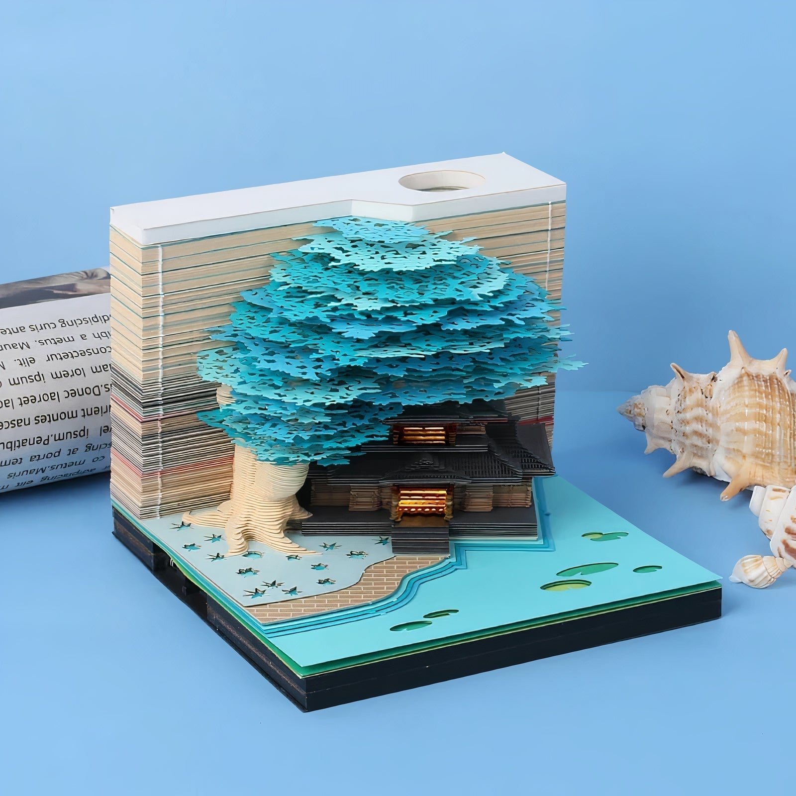 Artistic Blue Castle Notepad – Eco-Friendly Creative Writing Pad for Home 1