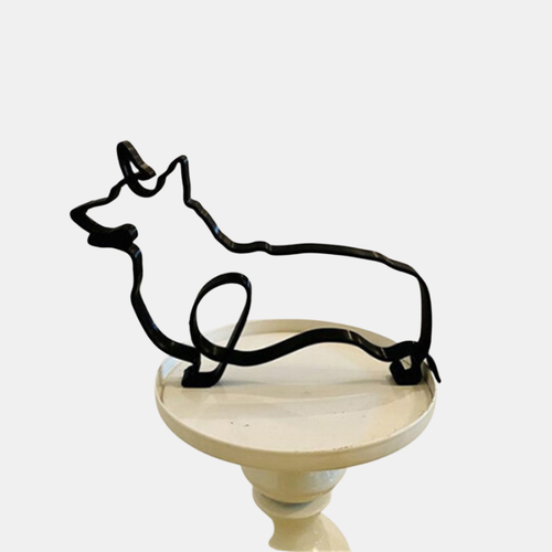 Artistic Iron Dog and Cat Sculptures – Unique Pet Decor for Home and Office-Sculptures-Unique Casa-Corgi-Unique Casa