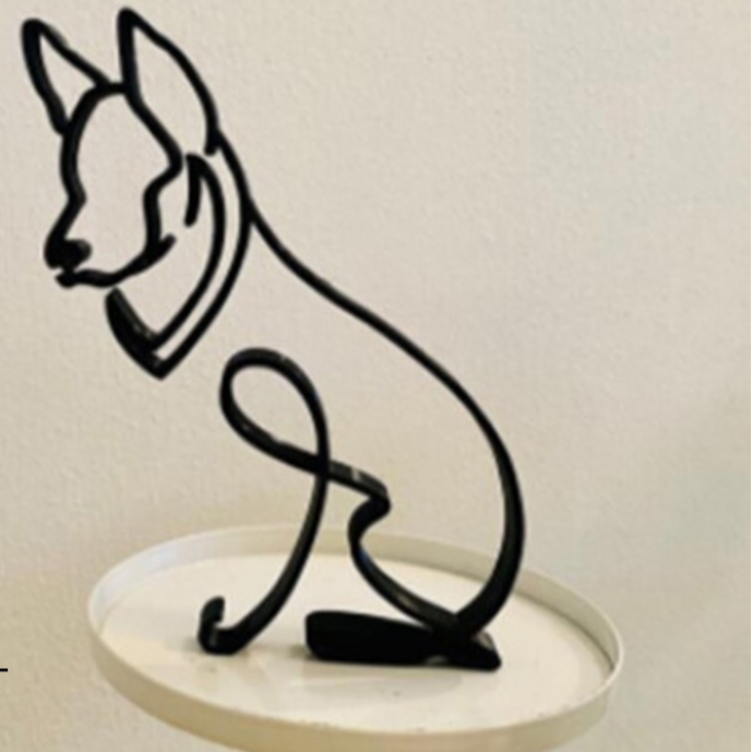 Artistic Iron Dog and Cat Sculptures – Unique Pet Decor for Home and Office 11