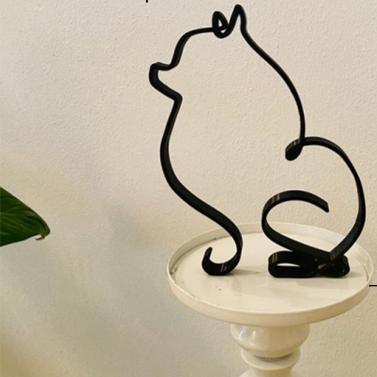 Artistic Iron Dog and Cat Sculptures – Unique Pet Decor for Home and Office 7