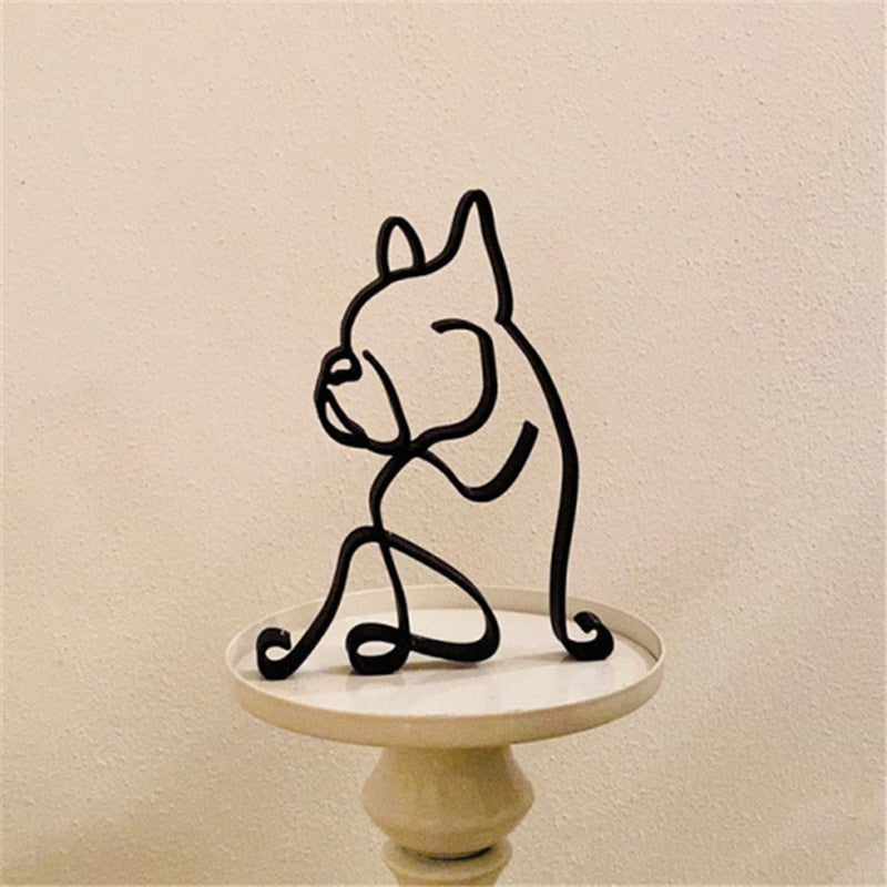 Artistic Iron Dog and Cat Sculptures – Unique Pet Decor for Home and Office 2