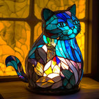 Artistic Table Lamp with Stained Glass Design – Unique Bedside Lighting 16