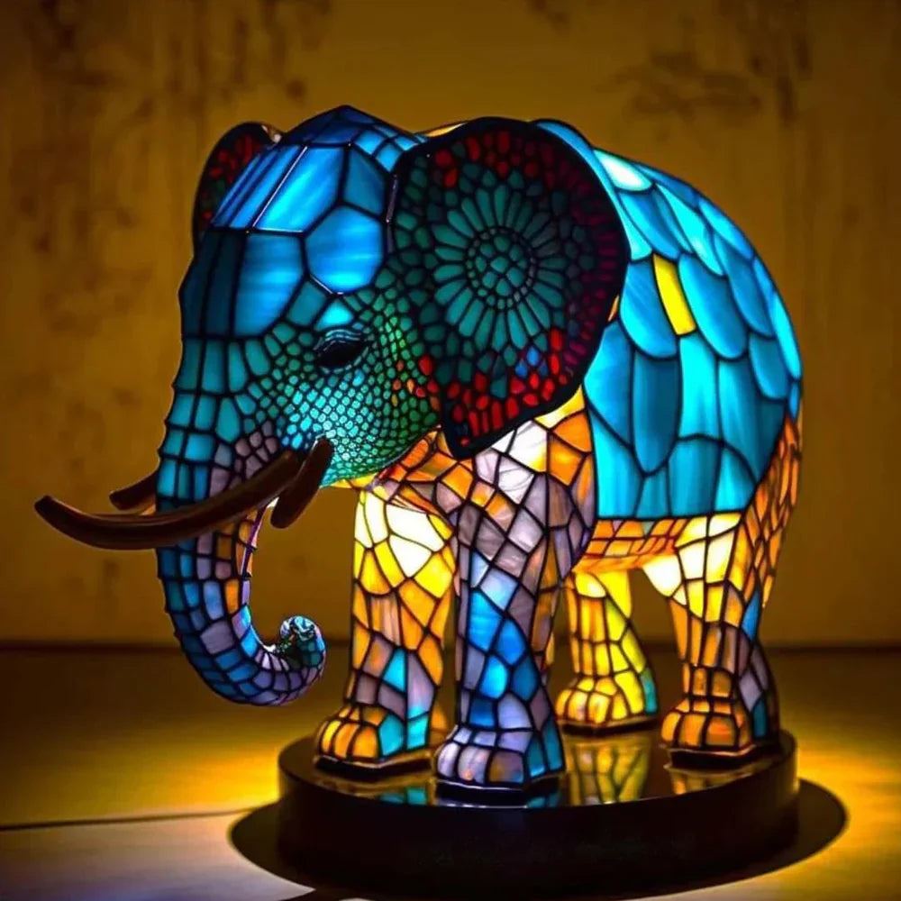 Artistic Table Lamp with Stained Glass Design – Unique Bedside Lighting 15