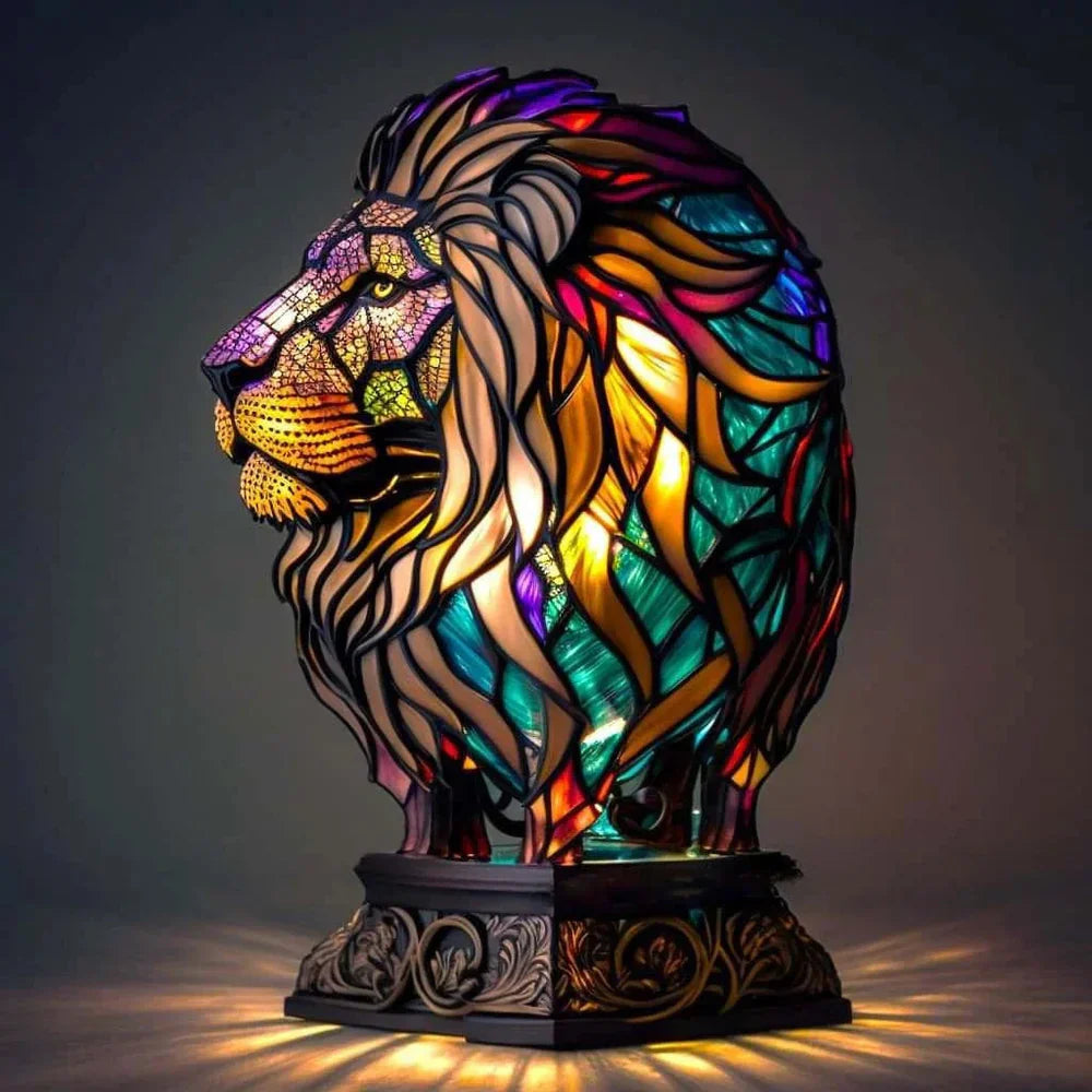 Artistic Table Lamp with Stained Glass Design – Unique Bedside Lighting 11