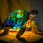 Artistic Table Lamp with Stained Glass Design – Unique Bedside Lighting 9