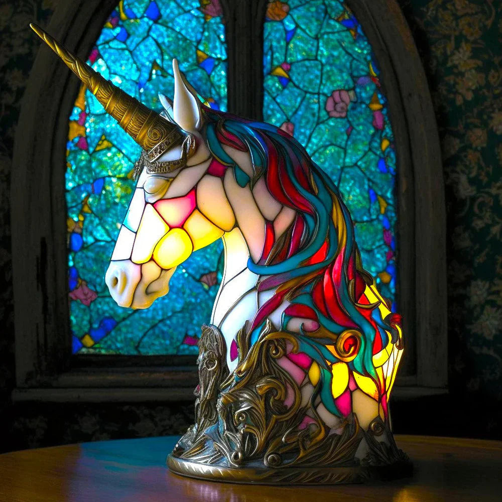 Artistic Table Lamp with Stained Glass Design – Unique Bedside Lighting 7