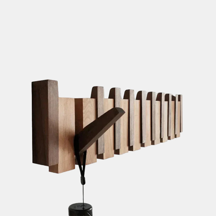 Artistic Wooden Coat Rack Inspired by Piano Design for Entryway 0