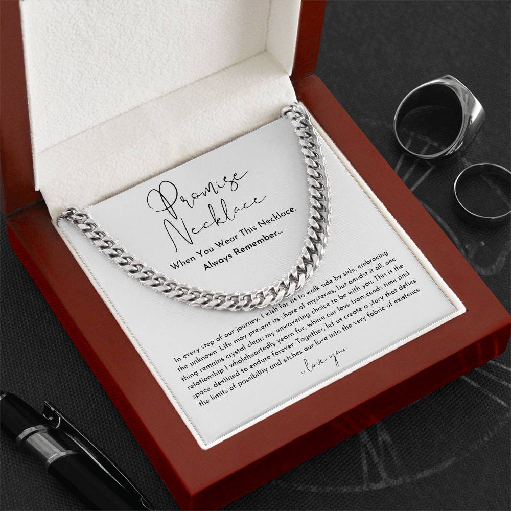 Promise Necklace – Adjustable Heart Pendant Gift for Partner or Loved One