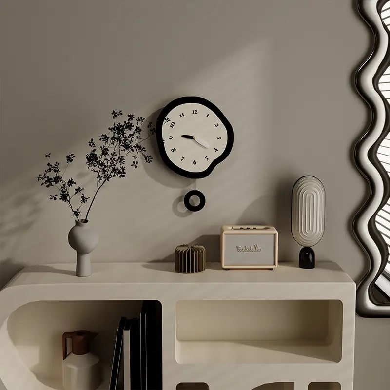 Scandinavian Wall Clock – Nordic Minimalist Pendulum Clock for Bedroom & Living Room-Clock-Unique Casa-Unique Casa
