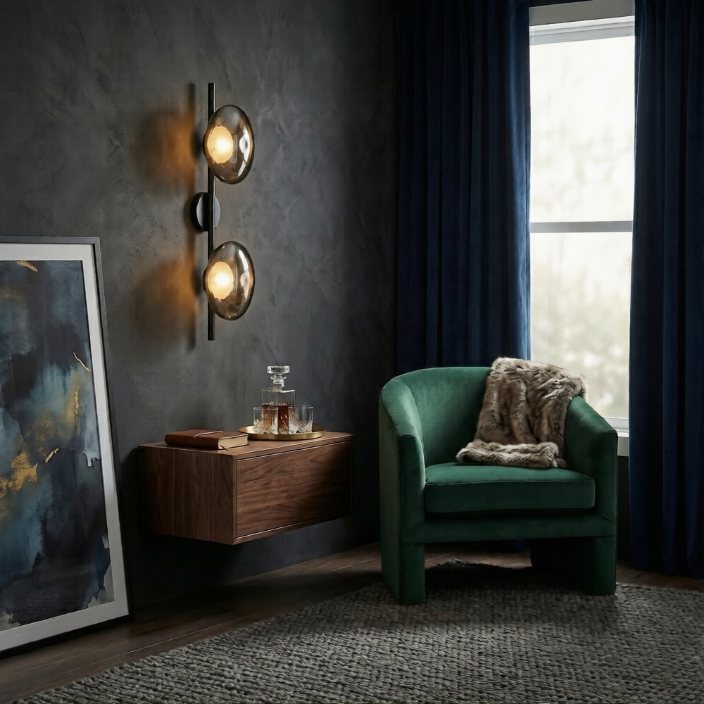 Nordic Round Wall Light – Elegant Glass Sconce for Hallways and Bedrooms