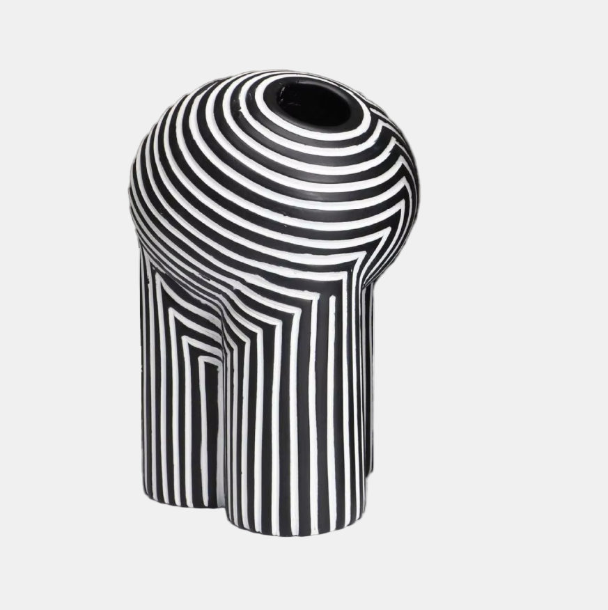 Black and White Striped Vase Set – Stylish Home Decor for Modern Interiors 6