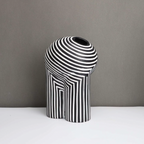 Black and White Striped Vase Set – Stylish Home Decor for Modern Interiors 0