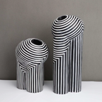 Black and White Striped Vase Set – Stylish Home Decor for Modern Interiors 2