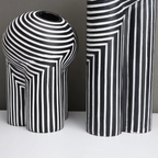 Black and White Striped Vase Set – Stylish Home Decor for Modern Interiors 3