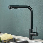 Black Kitchen Mixer Tap with Pull-Out Spray – 360° Rotating Sink Faucet 1