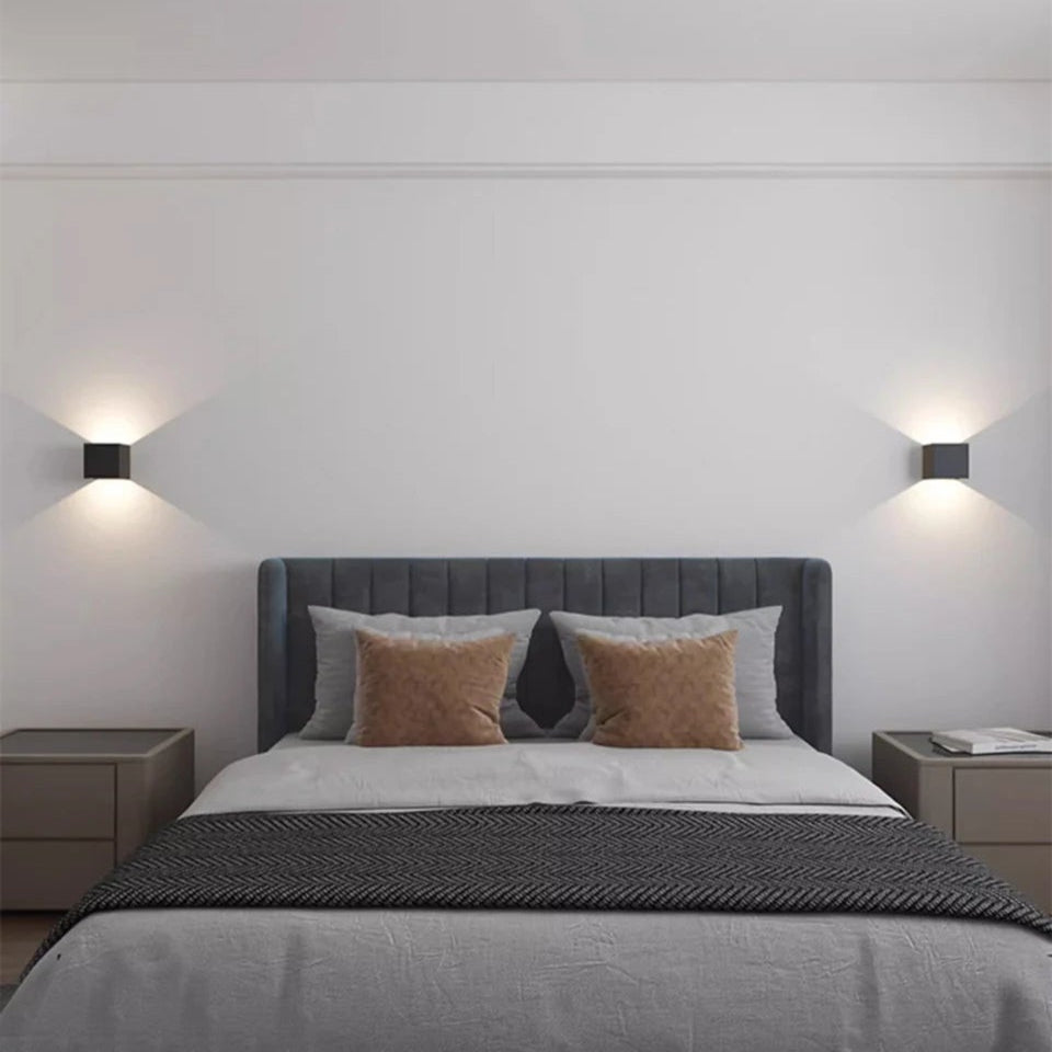 Black Outdoor Wall Lamp with Motion Sensor – Waterproof LED Light for Security