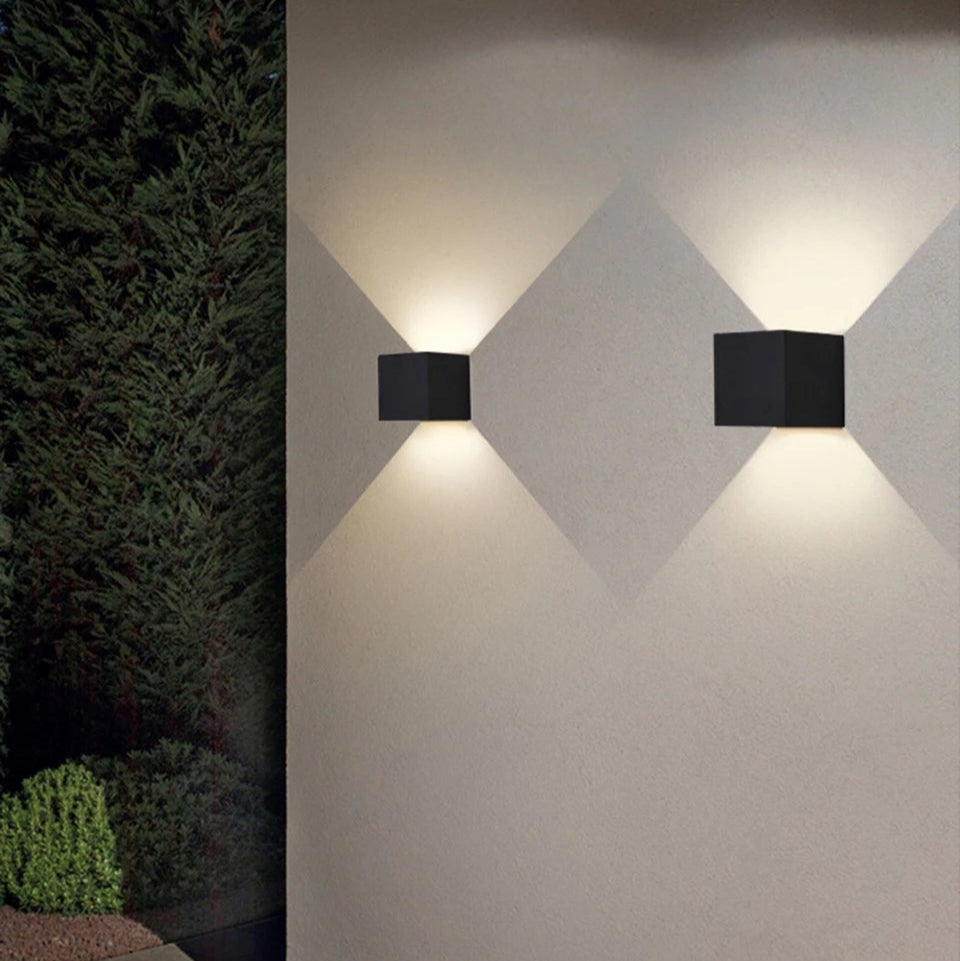 Black Outdoor Wall Lamp with Motion Sensor – Waterproof LED Light for Security