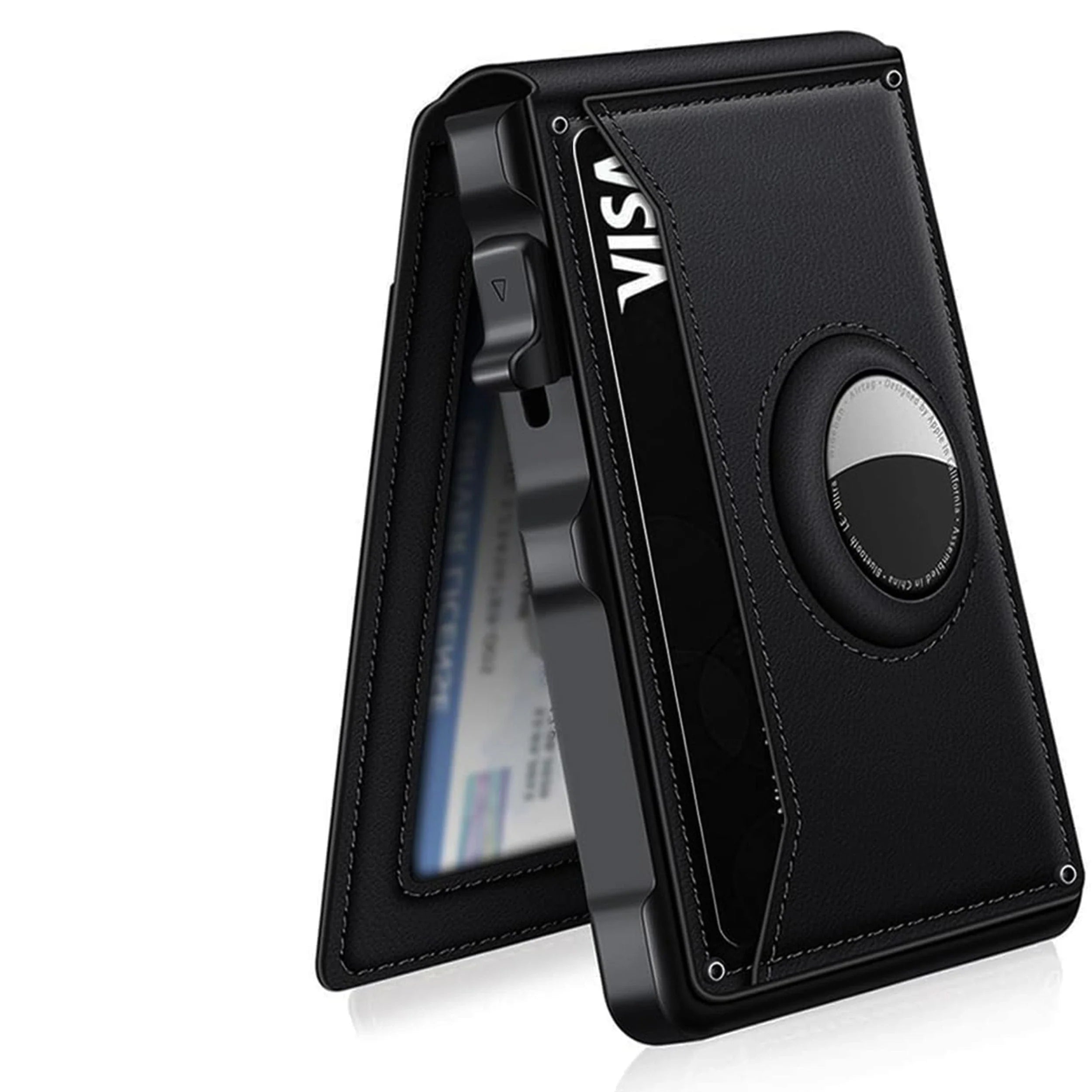 Luxurious AirTag Wallet - Stylish Secure Holder For Your Essentials-Wallet-Unique Casa-Black-Unique Casa