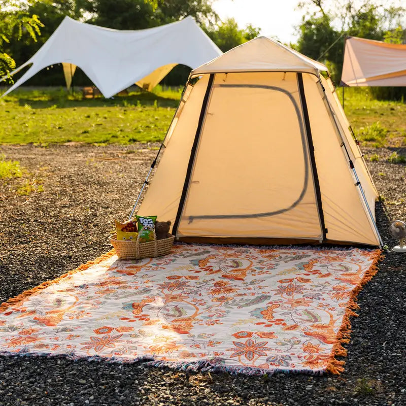 Boho Floral Throw Blanket – Soft Cotton Blanket for Living Room Decor 8