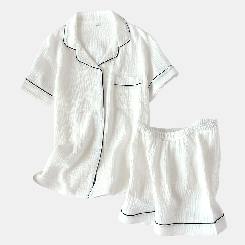 Breathable Cotton Pajama Set for Women – Relaxed Fit Summer Sleepwear 0