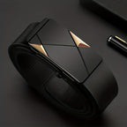 Men’s Leather Belt with Automatic Buckle – Adjustable Dress Belt for Casual or Formal Wear