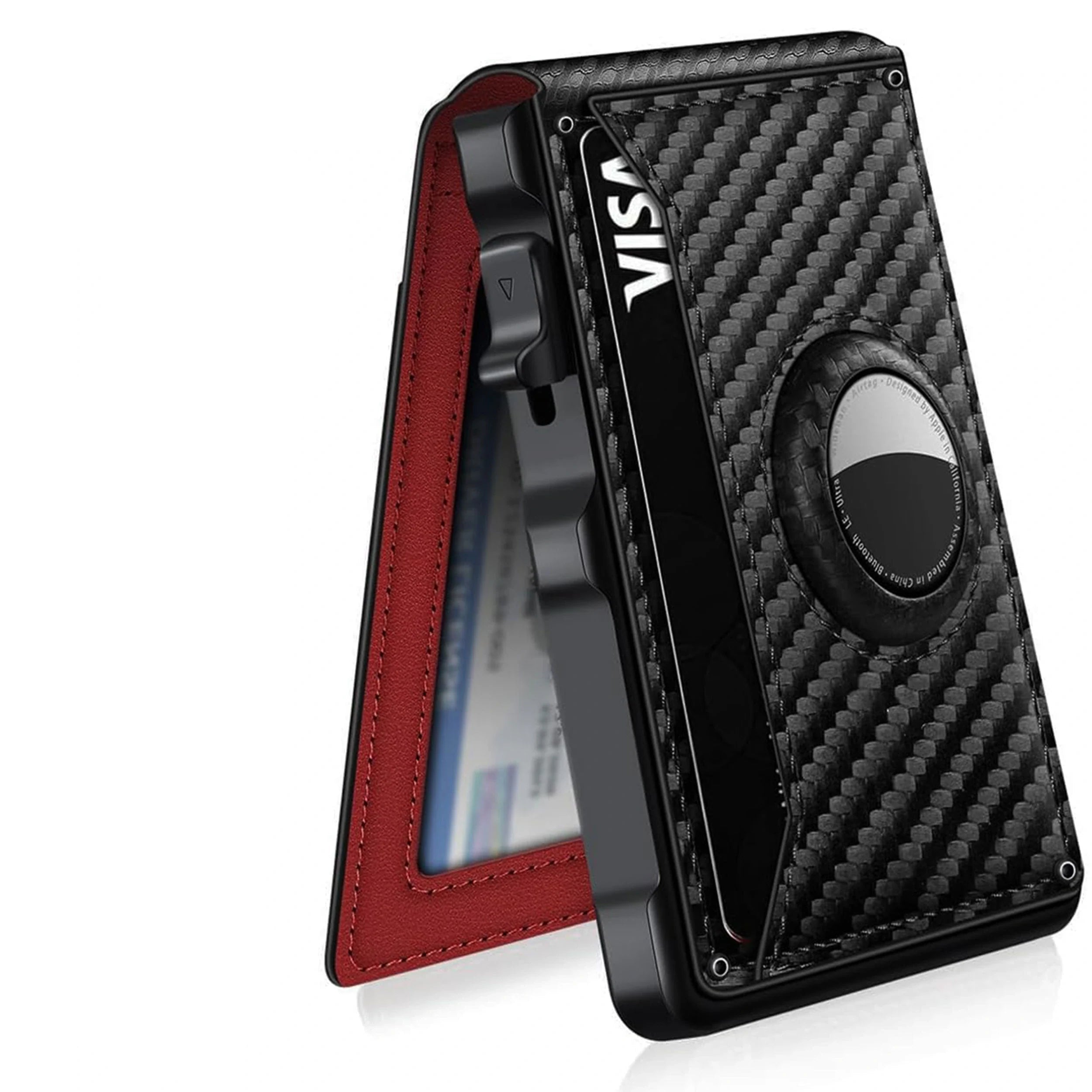 Luxurious AirTag Wallet - Stylish Secure Holder For Your Essentials-Wallet-Unique Casa-Carbon-Unique Casa