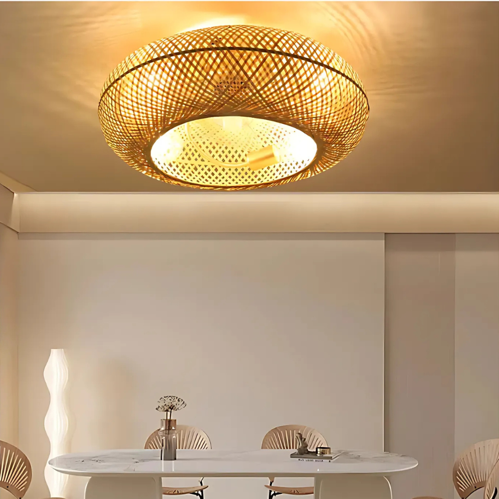 Ceiling Fan with Lights – Elegant Bamboo Design for Living Room & Bedroom 1