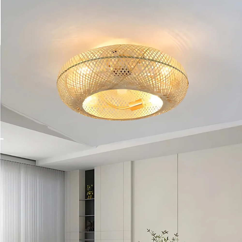 Ceiling Fan with Lights – Elegant Bamboo Design for Living Room & Bedroom 3